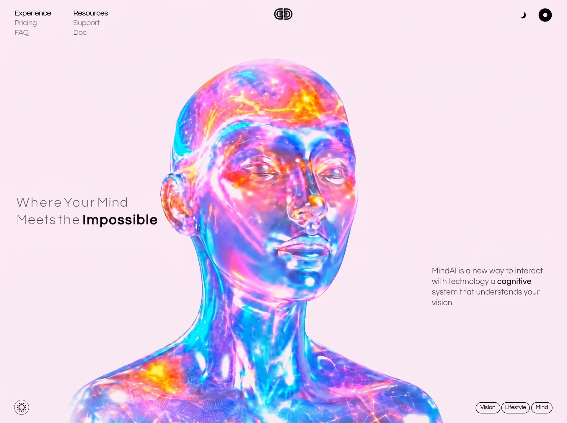 Mind AI 三维智能首屏 效果预览